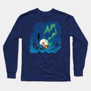 Fox fires in the sky in Lapland Long Sleeve T-Shirt